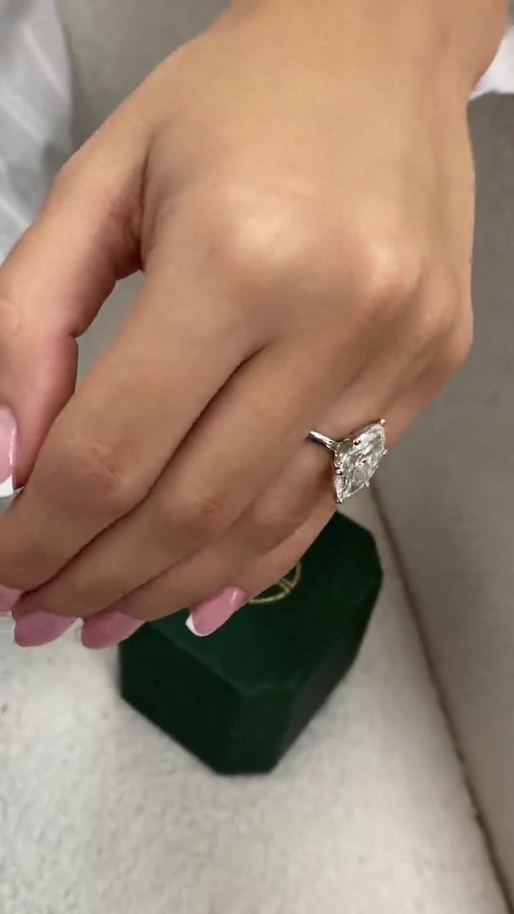14k White Gold Engagement Ring, 3carat IGI Certified E/VVS2